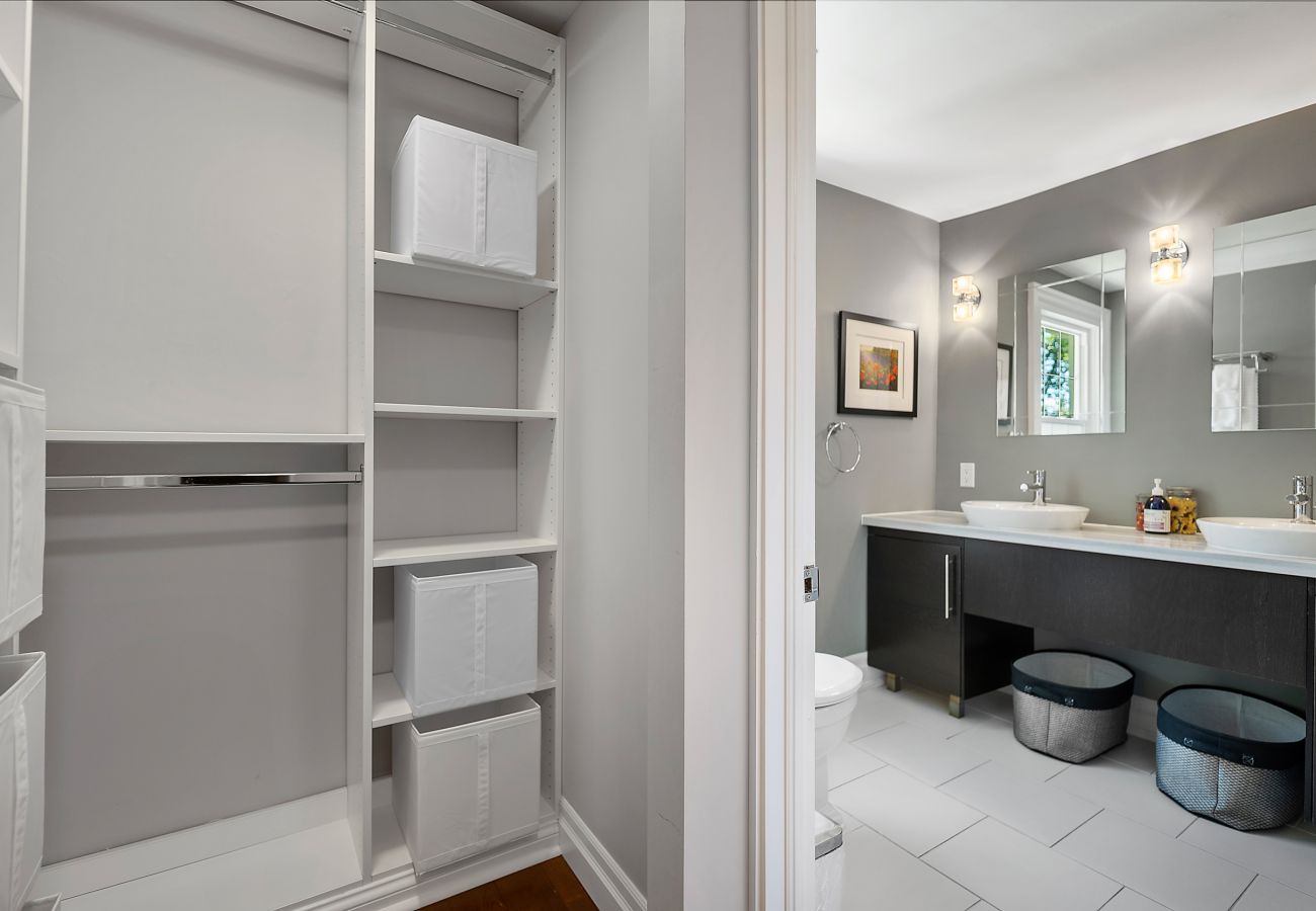 Shelves and bathroom vanity